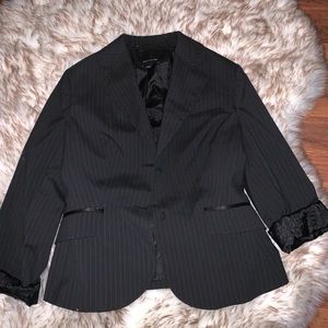Black grey striped blazer